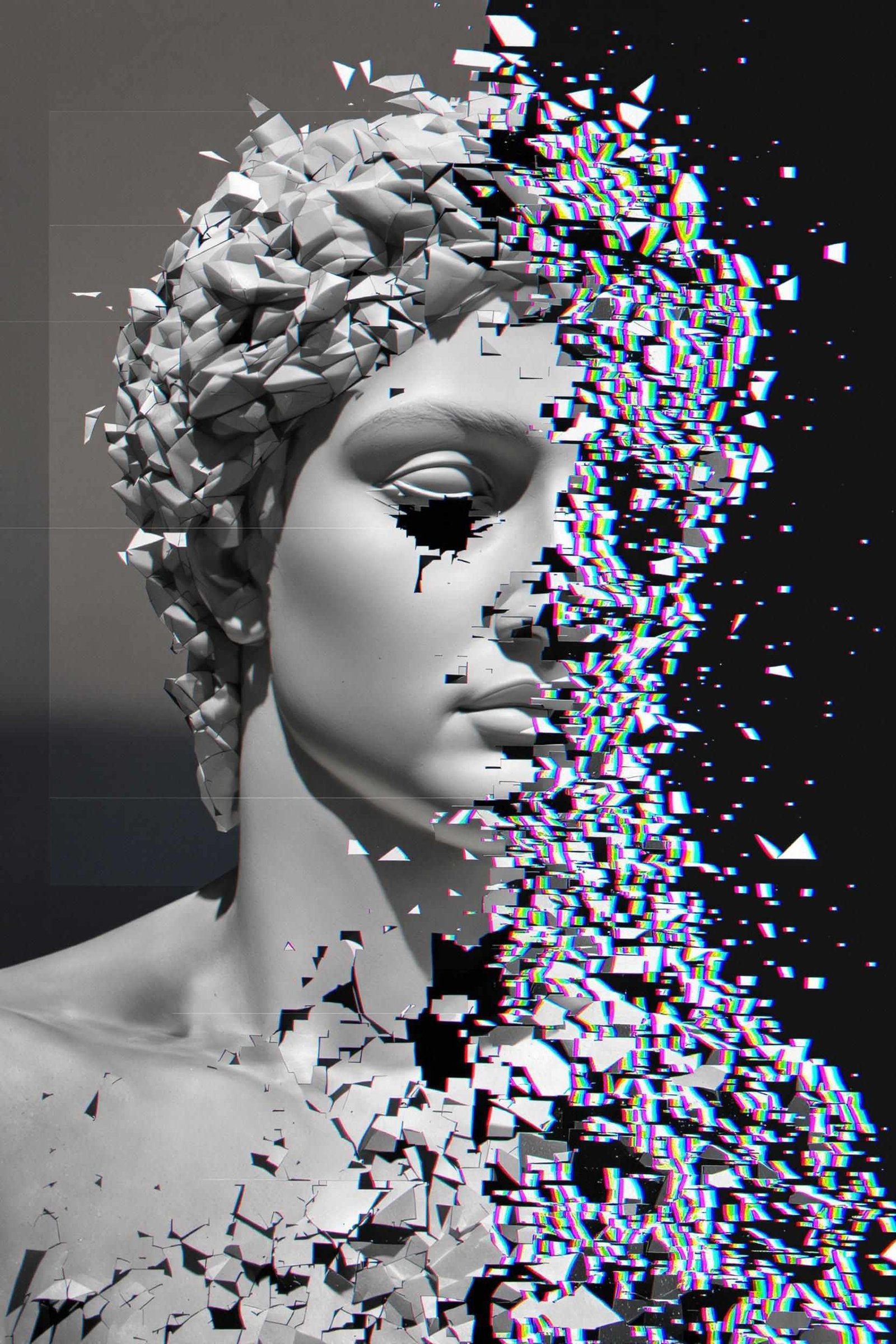 برومبت تأثير التشتت الرقمي الممزوج بالغليتش